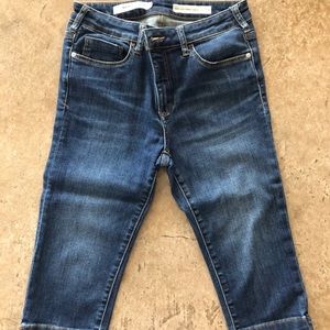 Pilcro Anthropologie high rise slim denim pedal pusher sz 29